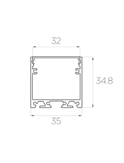 Алюминиевый профиль 4L-3535-2.5m-S ANOD+OPAL