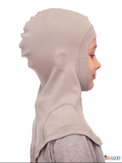 Шапка-шлем 23301-02 95%хлопок 5%лайкра, серый гранит 52-54