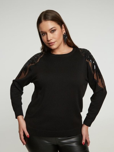 Джемпер из мягкого трикотажа с вышивкой