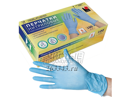 Перчатки НИТРИЛ (100шт/ 50пар ) голубые