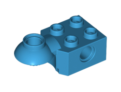 Technic, Brick Modified 2 x 2 with Pin Hole and Rotation Joint Ball Half Horizontal, Dark Azure (48170 / 6188462 / 6330158)