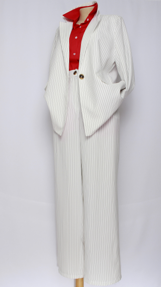 КОСТЮМ БРЮЧНЫЙ "ЖАКЕТ И БРЮКИ" белый р.50