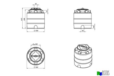 Емкость Экопром ЭВЛ-Т 100 л синяя