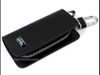 Ключница авто из натуральной гладкой кожи с логотипом GEELY