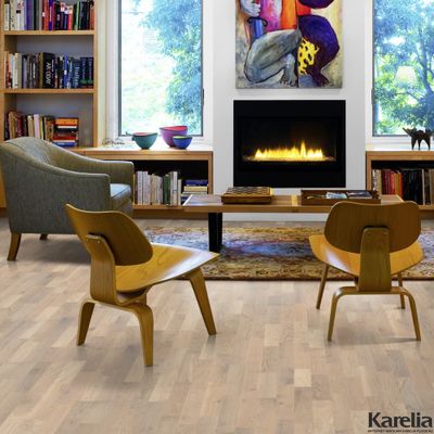 Паркетная доска Karelia Ясень Country Vanilla Matt 3S 3-полосная матовый лак 2G без фаски толщина 14 мм 3.41 м2