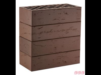 Облицовочный керамический кирпич ЛСР М150, 250х120х65 мм, тёмно-коричневый Рустик