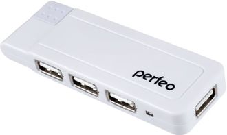 USB-концентратор Perfeo USB-HUB 4 Port белый PF-VI-H021 (белый)