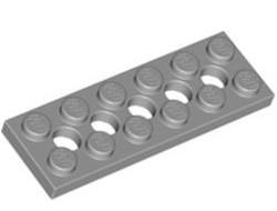 Technic, Plate 2 x 6 with 5 Holes, Light Bluish Gray (32001 / 4211542)