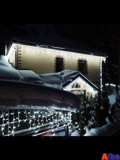 Бахрома 3*0.6 м БЕЛЫЙ ХОЛОДНЫЙ, постоянное свечение IP 65, резина