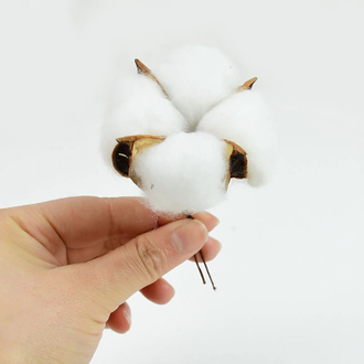 Хлопок белый на проволоке, цена за 3 штуки