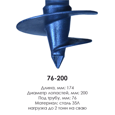 Литой наконечник для винтовых свай ЛН 76-200