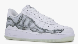 Nike Air Force 1 Low Skeleton White (Экокожа) сбоку
