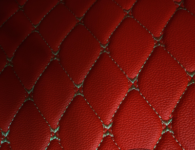 Коврики Премиум 3D красная экокожа и бежевая отстрочка