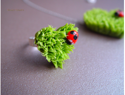 Кольцо "Травяное сердечко".