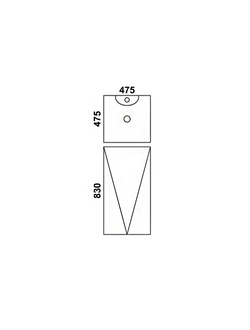 Раковина напольная квадратная под конус моноблок MELANA MLN-B156 (7001) 475Х475Х830
