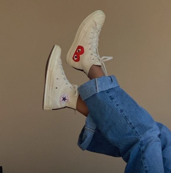 Женские кеды Converse Comme Des Garcons белые высокие