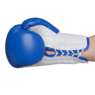 Перчатки боксерские кожаные на шнурках