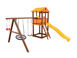 Детский уличный игровой комплекс Perfetto sport Pitigliano 3 + качели Паутина в Воронеже,