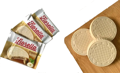 Итальянские вафли Fiorella в белом шоколаде