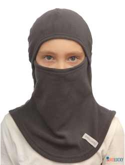 Шапка-шлем 23202-02 100% полиэстер, темно-серый 54-56