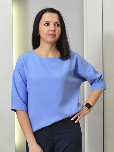 Блузка Арт: 694-1023-голубой
