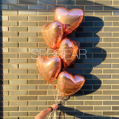 Фольгированные шары Сердца 5 штук розовое золото