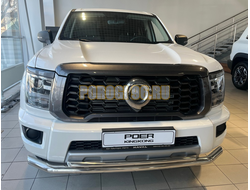 Защита переднего бампера двойная Папа Тюнинг d60/42 для Great Wall Poer KingKong 2023-