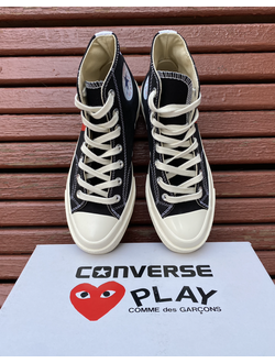 мужские Кеды Converse Comme Des Garcons черные высокие с сердечком 150204C фото