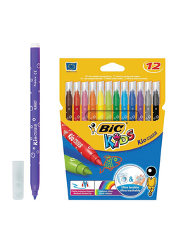 Фломастеры BIC "Kid Couleur", 12 цветов, суперсмываемые, вентилируемый колпачок, европодвес, 9202932, 2 набора