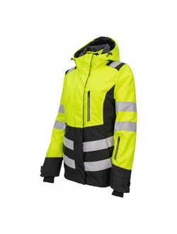 Зимняя женская сигнальная куртка Brodeks KW230, желтый/черный