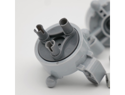 !АНАЛОГ!  Technic, Steering Axle with 2 Pin Holes, 2 Axle Holes and 2 Tow Ball Arms with Dark Bluish Gray Wheel Hub КЛЕЙ (АНАЛОГ), Light Bluish Gray (46490c010)