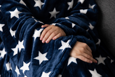 Плед с рукавами "Звезды" из микрофибры (велсофта)