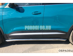 Защита штатного порога труба ПапаТюнинг d60 для Chery Tiggo 7 Pro Max 2022-2024