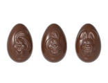 CW12048 Поликарбонатная форма для шоколадных яиц Egg funny bunny&#039;s 3 фигуры Chocolate World, Бельгия