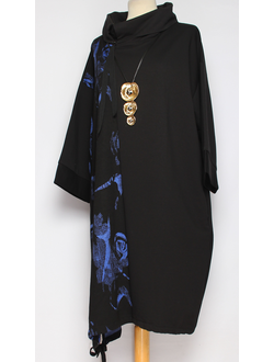 ПЛАТЬЕ "РОЗЫ" синие р.52,56