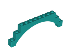 Arch 1 x 12 x 3 Raised Arch with 5 Cross Supports, Dark Turquoise (18838 / 6289132)