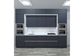 Кухня прямая двухуровневая, 3000мм. Материал фасадов ЛДСП. Срок изготовления от 15 рабочих дней. Цена на момент изготовления 87000 руб.