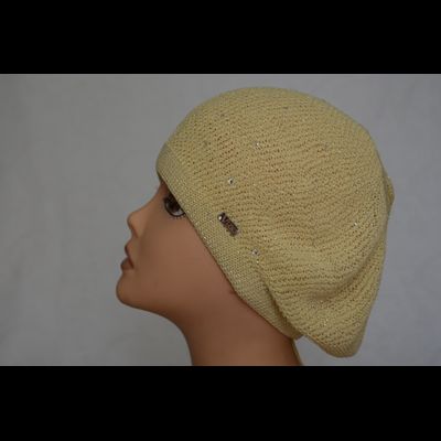 Желтый берет женский вязаный Vizio Италия 6607 весна - осень фото
