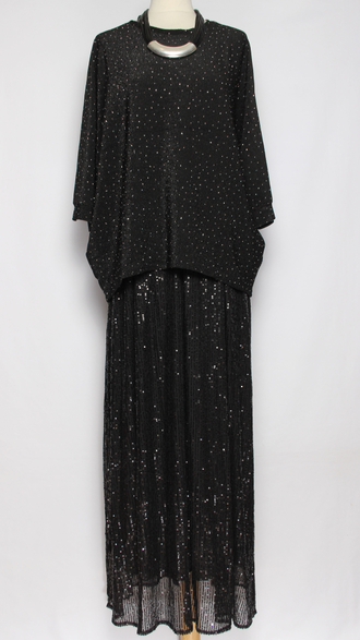 ДЖЕМПЕР с блеском "Кимоно свободный" черный р.48-54(56)