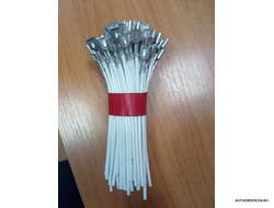 Контакт "мама" с проводом (медным) 6,3 луженный с фиксацией   (цена за 100 шт.)