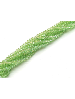 Бусины стеклянные граненные "Рондель", 2 мм, цвет зеленый бензин (328)