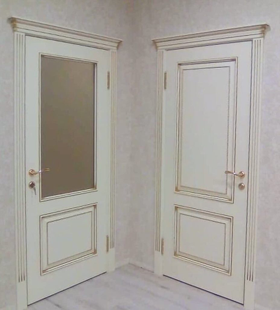 PORTE RICHI (Беларусь). АРБАТ, ЛУЧИАНА (Л32), Ral 9010/ ПАТИНА ЗОЛОТО. ПОЛОТНО ГЛУХОЕ