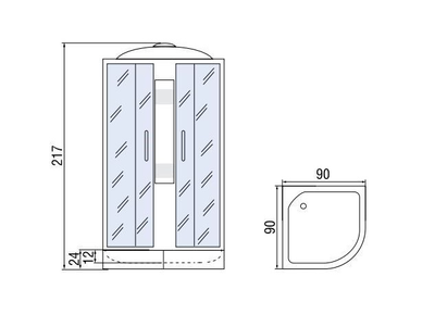 Душевая кабина River Amur 90/24 МТ 90x90