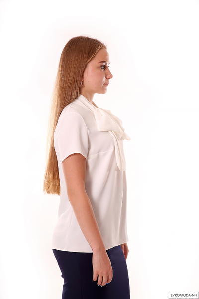 Блузка белая с бантом 1455 Pretty One