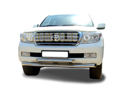 Защита переднего бампера двойная d76/60 для Toyota Land Cruiser 200 2007-2012