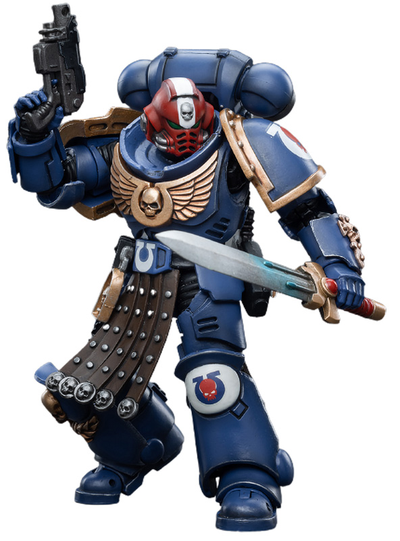 Интерцессор-ветеран Ультрамаринов (Warhammer 40k) - КОЛЛЕКЦИОННАЯ ФИГУРКА 1/18 Ultramarines Intercessor Veteran Sergeant Brother Aeontas (JT4386) - JOYTOY