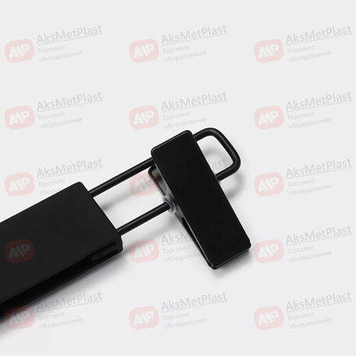 C320B Вешалка деревянная черная с зажимами и крючком L=320 мм