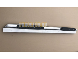 Пороги труба с проступью с нержавеющим листом d76 для Mitsubishi Pajero Sport (1998-2007)