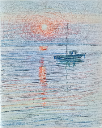 "Летнее солнце" бумага пастель Дубяго В.В. 1980-е годы