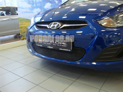 Защита радиатора Hyundai Solaris 2011-2014 black